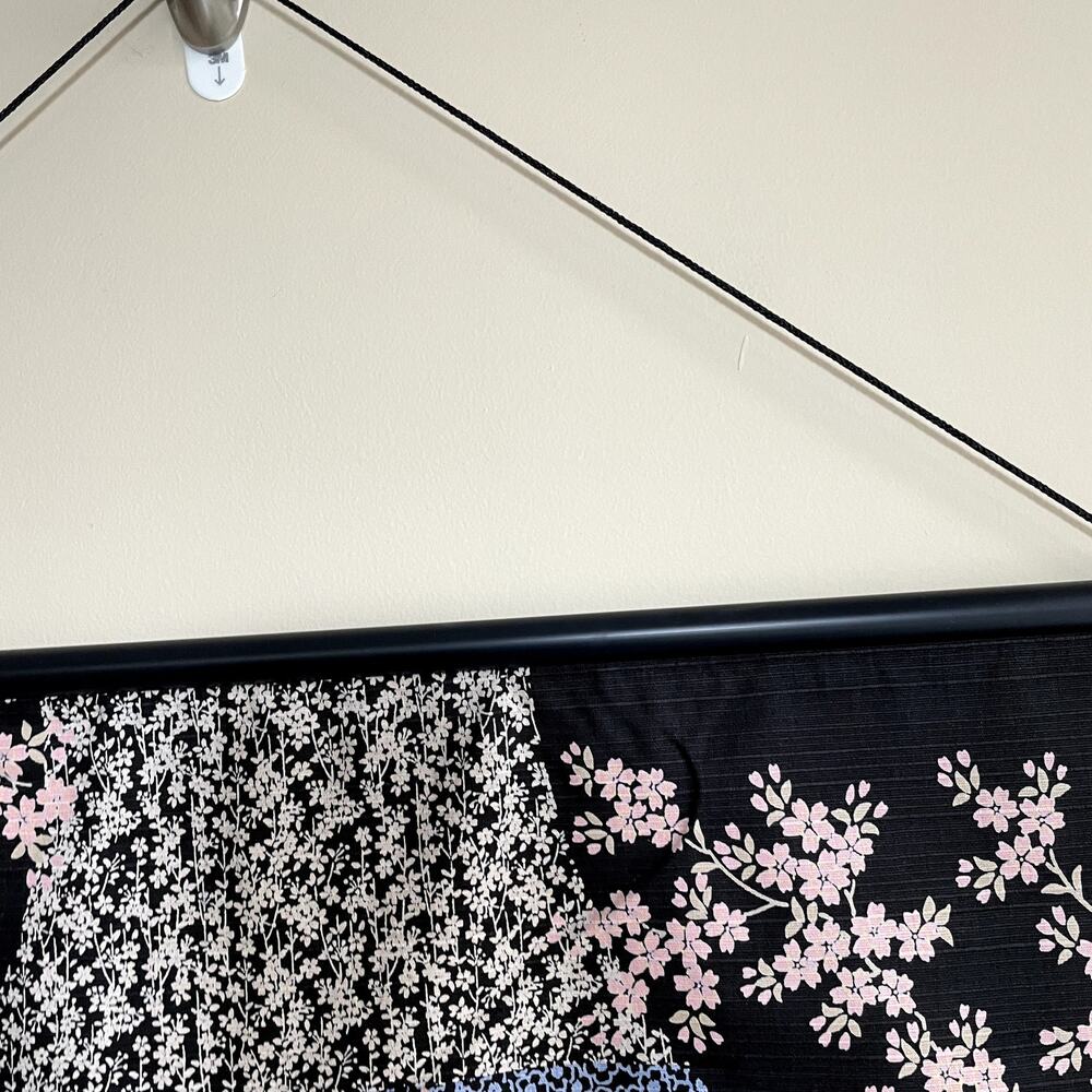 Japanese print fabric wall hanging blue black purple white night sky design - Picture 5 of 6